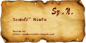 Szabó Nimfa névjegykártya